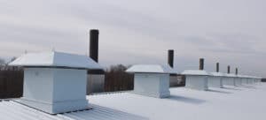 Rooftop attenuated exhaust fan assembly