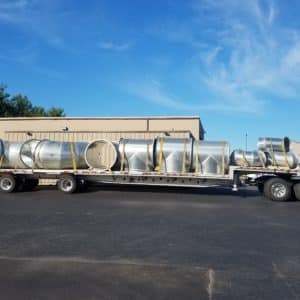 All-Welded Galvanized Duct System Loaded For Shipping