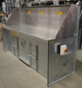 Bench with downdraft and backdraft exhaust