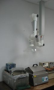 Arms can be mounted from ceiling, floor, or benchtop.