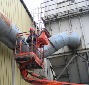 Air flow analysis of a baghouse as part of a routine maintenance program.